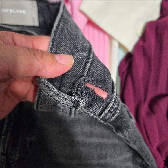 EVERLANE High-Rise Ankle Skinny Jeans Washed Black Sz 26 - Picture 9 of 11